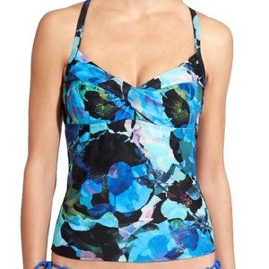 Athleta Blue Mystique Twister Tankini Swim Top NWT Women's Size 38D/DD